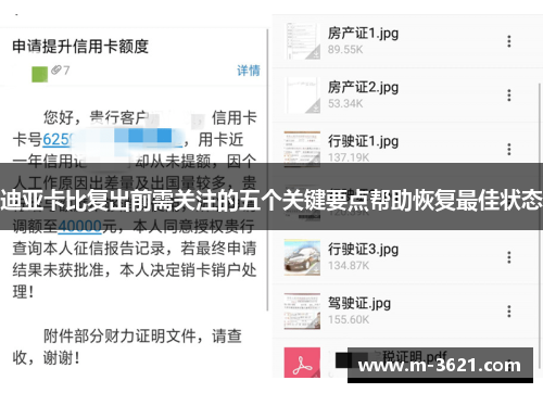 迪亚卡比复出前需关注的五个关键要点帮助恢复最佳状态